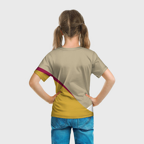 Детская футболка Линии На бежевом Фоне / 3D-принт – фото 6