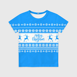 Футболка детская MERRY CHRISTMAS BLUE, цвет: 3D-принт