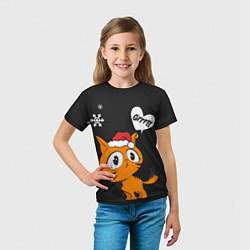 Футболка детская Тигренок в шапочке 2022 Новый год, цвет: 3D-принт — фото 2