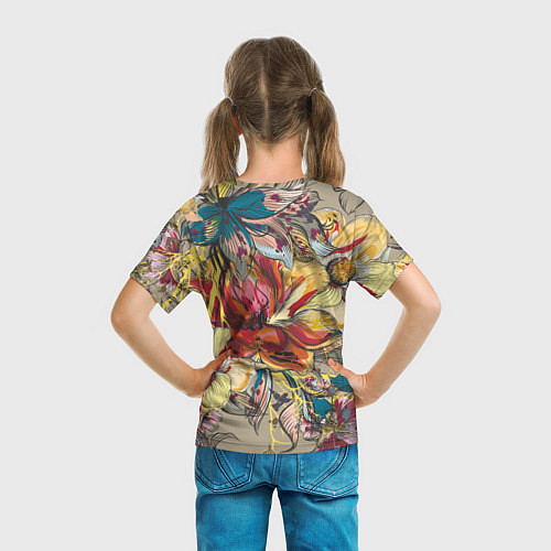 Детская футболка Очень красивые цветы / 3D-принт – фото 6