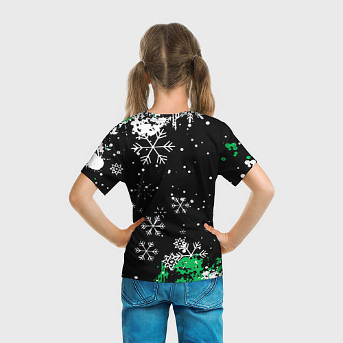 Детская футболка Billie eilish новый год снежинки / 3D-принт – фото 6