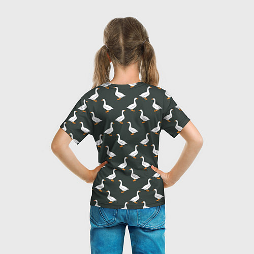 Детская футболка Гуси паттерн / 3D-принт – фото 6