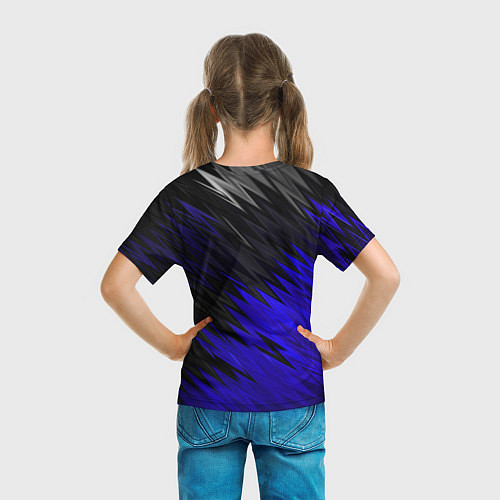 Детская футболка БМВ АБСТРАКЦИЯ СИНЯЯ GEOMETRY STRIPES LINE / 3D-принт – фото 6