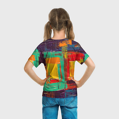 Детская футболка Квадраты краской / 3D-принт – фото 6