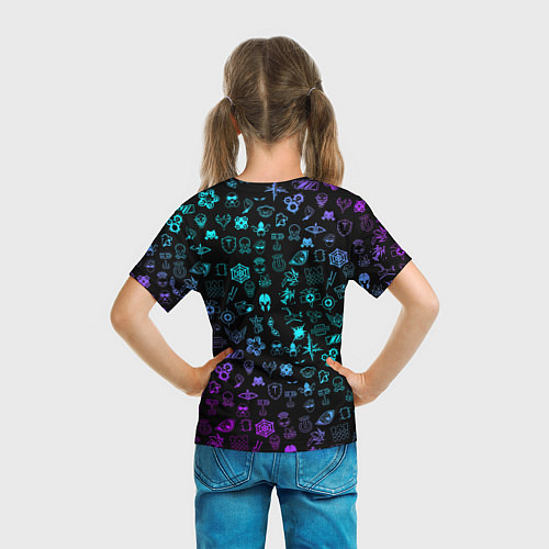 Детская футболка RAINBOW SIX SIEGE NEON PATTERN SYMBOL / 3D-принт – фото 6