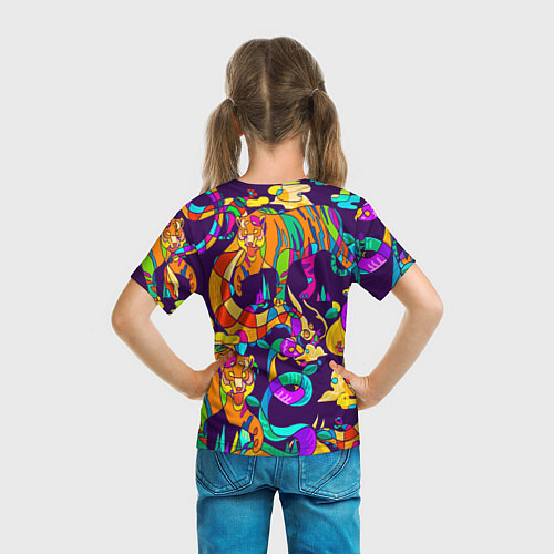 Детская футболка Все смешалост-тигры,змеи / 3D-принт – фото 6