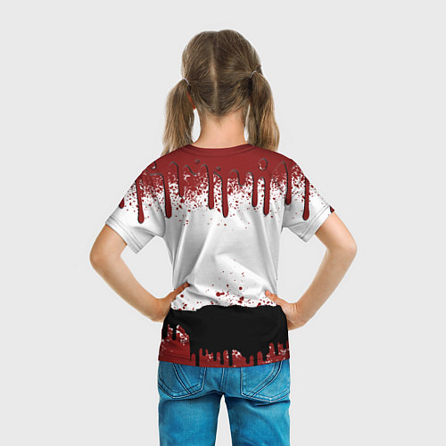 Детская футболка BLOOD BLACK AND WHITE BENDY AND THE INK MACHINE / 3D-принт – фото 6