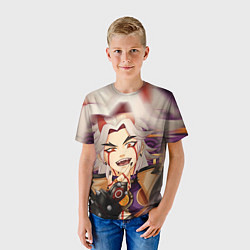 Футболка детская АРАТАКИ ИТТО ЛИЦО ГЕНШИН ИМПАКТ, цвет: 3D-принт — фото 2