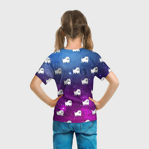 Детская футболка UNDERTALE DOGS PATTERN SPACE / 3D-принт – фото 6