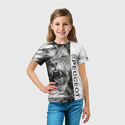 Футболка детская Peugeotlion, цвет: 3D-принт — фото 2