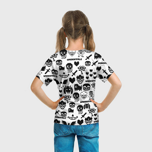 Детская футболка UNDERTALE WHITE PATTERN / 3D-принт – фото 6