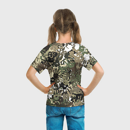 Детская футболка Камуфляж с отпечатками рук / 3D-принт – фото 6