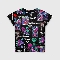 Футболка детская DELTARUNE PATTERN ART ГЕРОИ ДЕЛЬТАРУН, цвет: 3D-принт