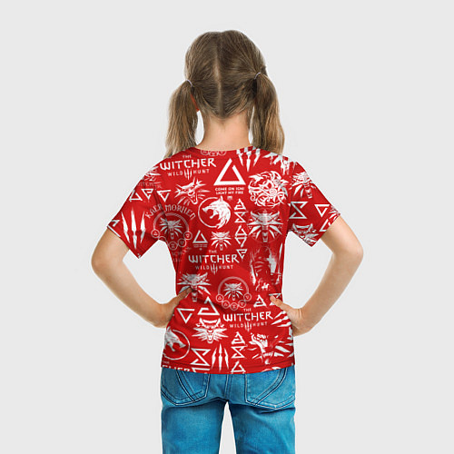 Детская футболка THE WITCHER LOGOBOMBING ЛОГОТИПЫ ВЕДЬМАКА / 3D-принт – фото 6