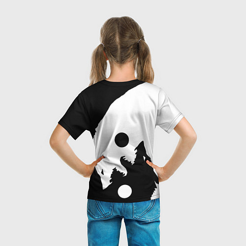 Детская футболка Волки Инь и Янь Добро и Зло / 3D-принт – фото 6