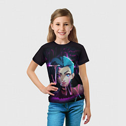 Футболка детская League Of Legends Jinx neon, цвет: 3D-принт — фото 2