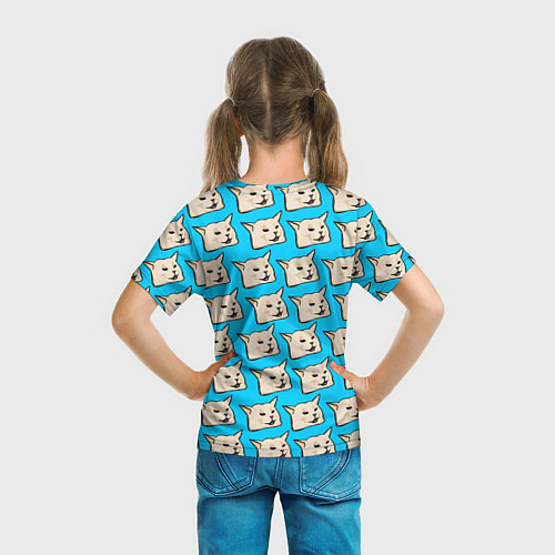 Детская футболка Screaming woman cat / 3D-принт – фото 6