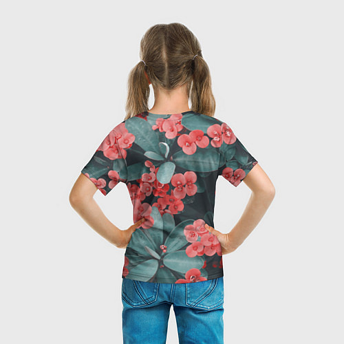 Детская футболка Красивые Цветы на Зеленом дереве / 3D-принт – фото 6