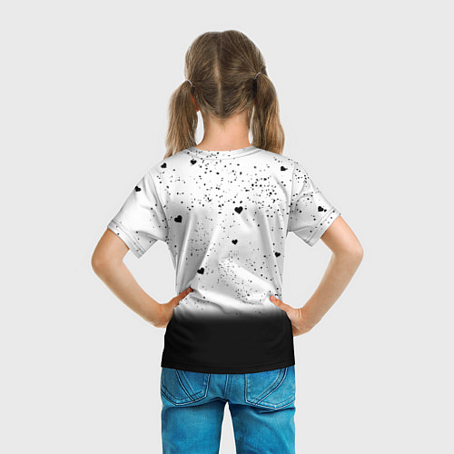 Детская футболка Котик в тумане Сердечки / 3D-принт – фото 6
