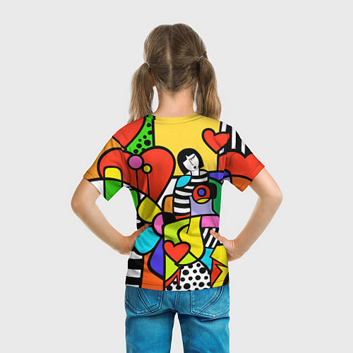 Детская футболка Romero Britto - valentines day / 3D-принт – фото 6