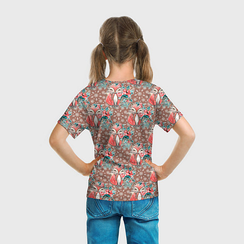 Детская футболка Лисички паттерн лисы / 3D-принт – фото 6