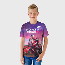 Футболка детская Forza Horizon 5 - sports car and bike, цвет: 3D-принт — фото 2