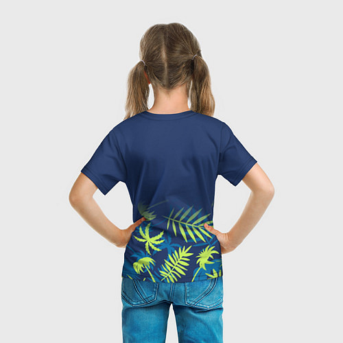 Детская футболка Volvo Тропические листья / 3D-принт – фото 6