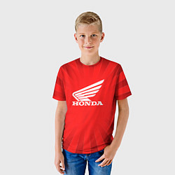 Футболка детская Honda красные линии, цвет: 3D-принт — фото 2