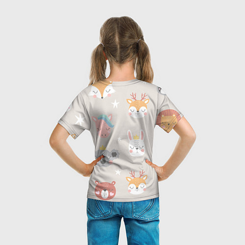 Детская футболка Мордочки зверят / 3D-принт – фото 6