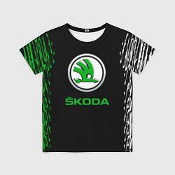 Футболка детская Skoda нарисованные линии, цвет: 3D-принт