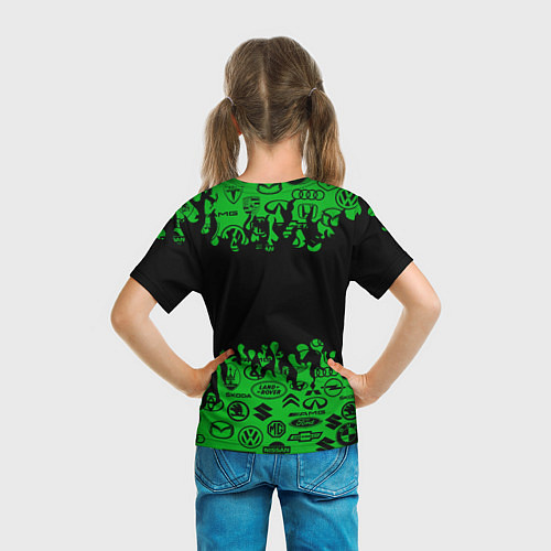 Детская футболка Skoda паттерн логотипов авто / 3D-принт – фото 6
