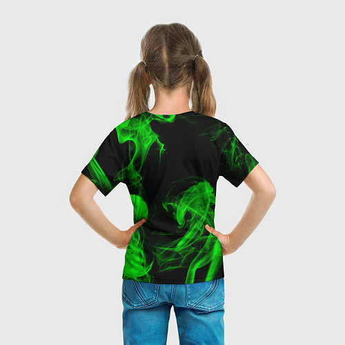 Детская футболка Skoda: Green Smoke / 3D-принт – фото 6