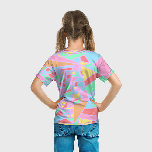 Детская футболка Геометрия в розовом / 3D-принт – фото 6