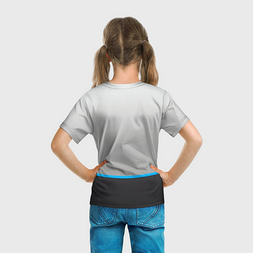 Детская футболка Subaru Неоновая полоса / 3D-принт – фото 6