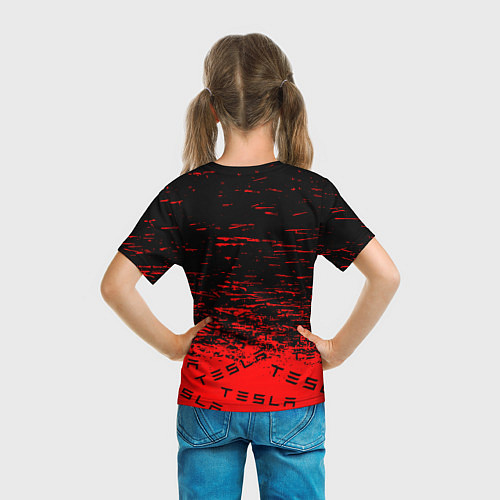 Детская футболка Tesla sport red / 3D-принт – фото 6