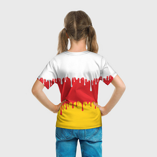 Детская футболка Северная Осетия Алания потёки / 3D-принт – фото 6