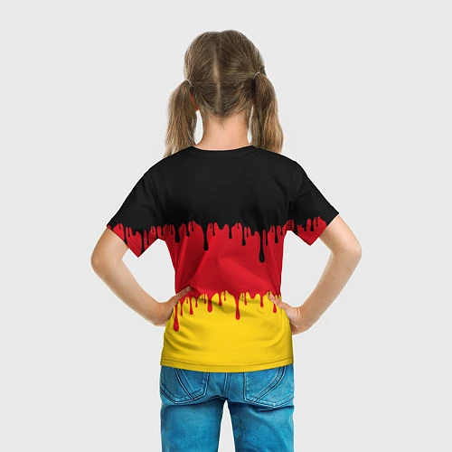 Детская футболка Флаг Германии потёки / 3D-принт – фото 6