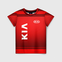 Футболка детская Kia red в полоску, цвет: 3D-принт
