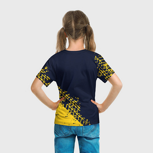 Детская футболка VOLKSWAGEN RACING - Следы Шин / 3D-принт – фото 6