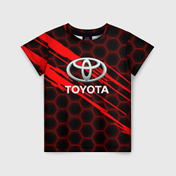 Футболка детская Toyota: Красные соты, цвет: 3D-принт