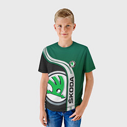 Футболка детская SKODA AUTO ШКОДА АВТО, цвет: 3D-принт — фото 2
