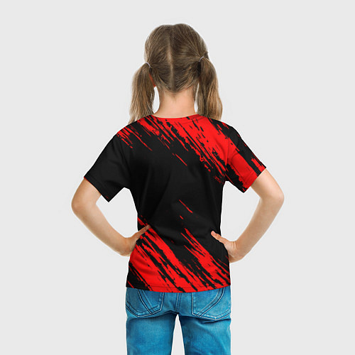 Детская футболка Mitsubishi Texture Red / 3D-принт – фото 6