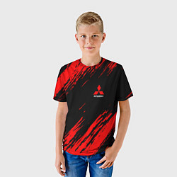 Футболка детская Mitsubishi Texture Red, цвет: 3D-принт — фото 2