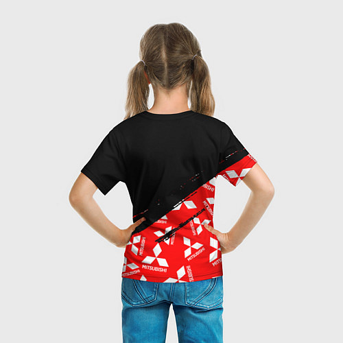 Детская футболка Mitsubishi - Диагональ паттерн / 3D-принт – фото 6