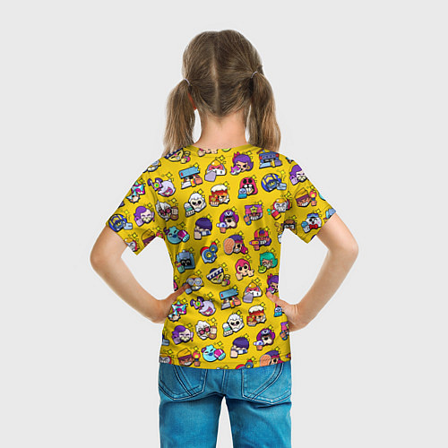 Детская футболка Особые редкие значки Бравл Пины желтый фон Brawl S / 3D-принт – фото 6