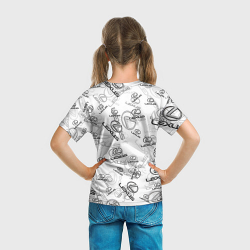 Детская футболка LEXUS BIG EMBLEMA PATTERN / 3D-принт – фото 6