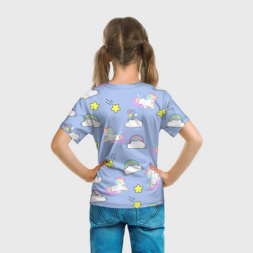 Детская футболка Единоржки и облака / 3D-принт – фото 6