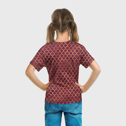 Детская футболка Gold & Red pattern / 3D-принт – фото 6