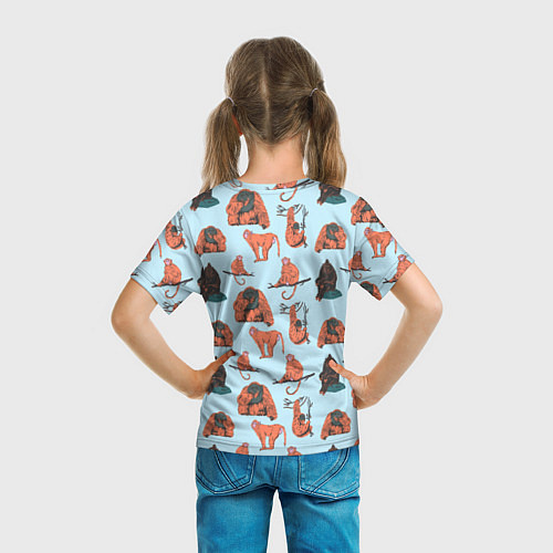 Детская футболка Обезьянки паттерн / 3D-принт – фото 6