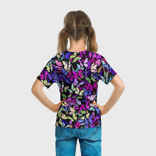 Детская футболка Витражные бабочки / 3D-принт – фото 6